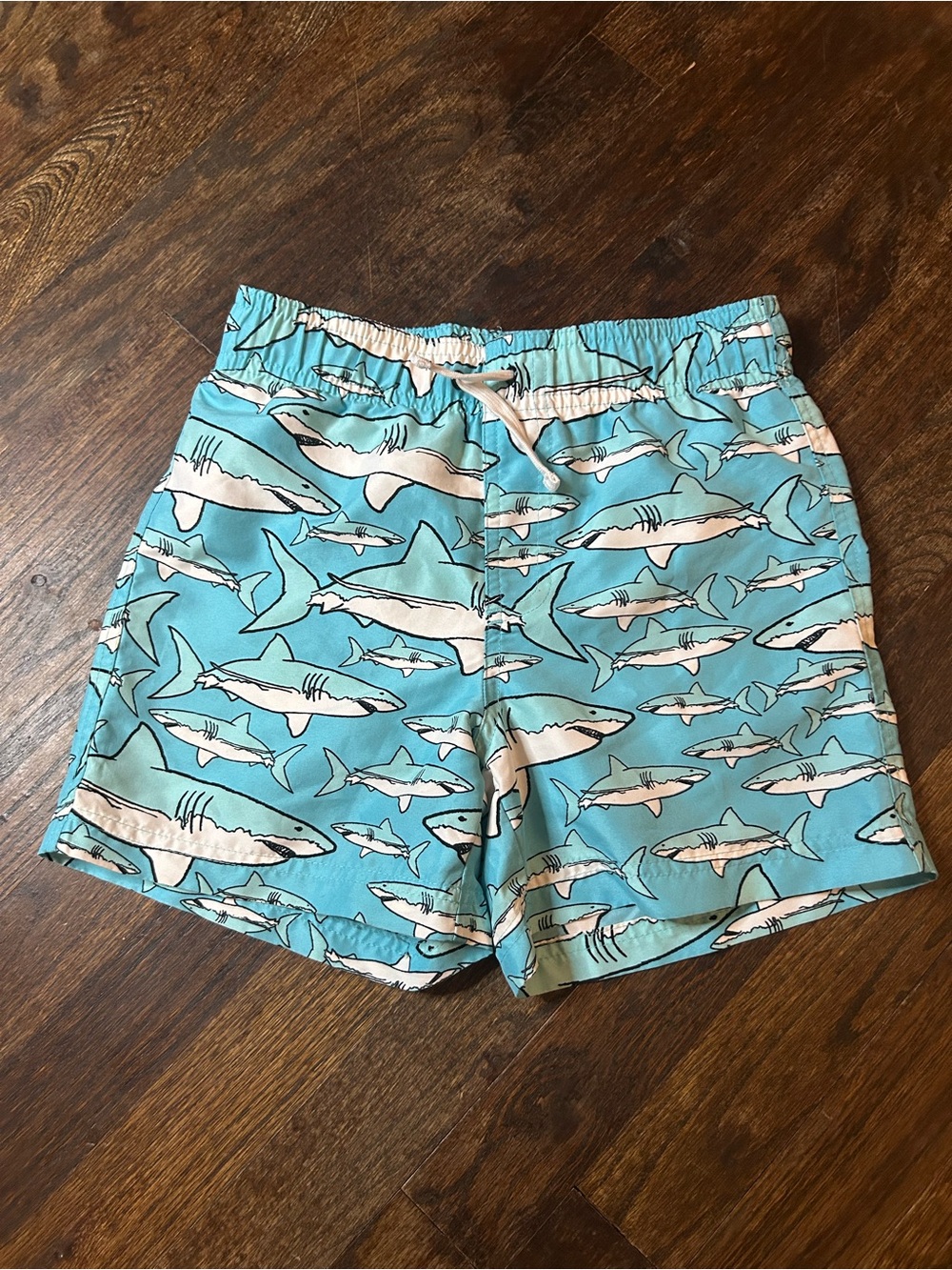 crown & ivy Aqua Shark-Print Swim Shorts